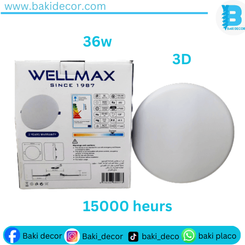 Plafonnier led wellmax 36w
