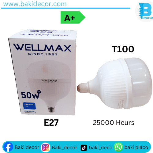 Lampe led T140 wellmax 50w