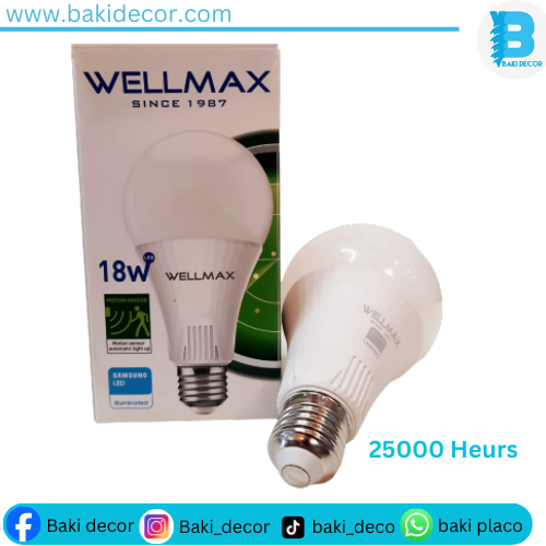 Lampe détecteuse de mouvement wellmax 18w