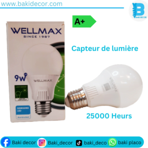 Lampe photo cellule capteuse de lumière 9w